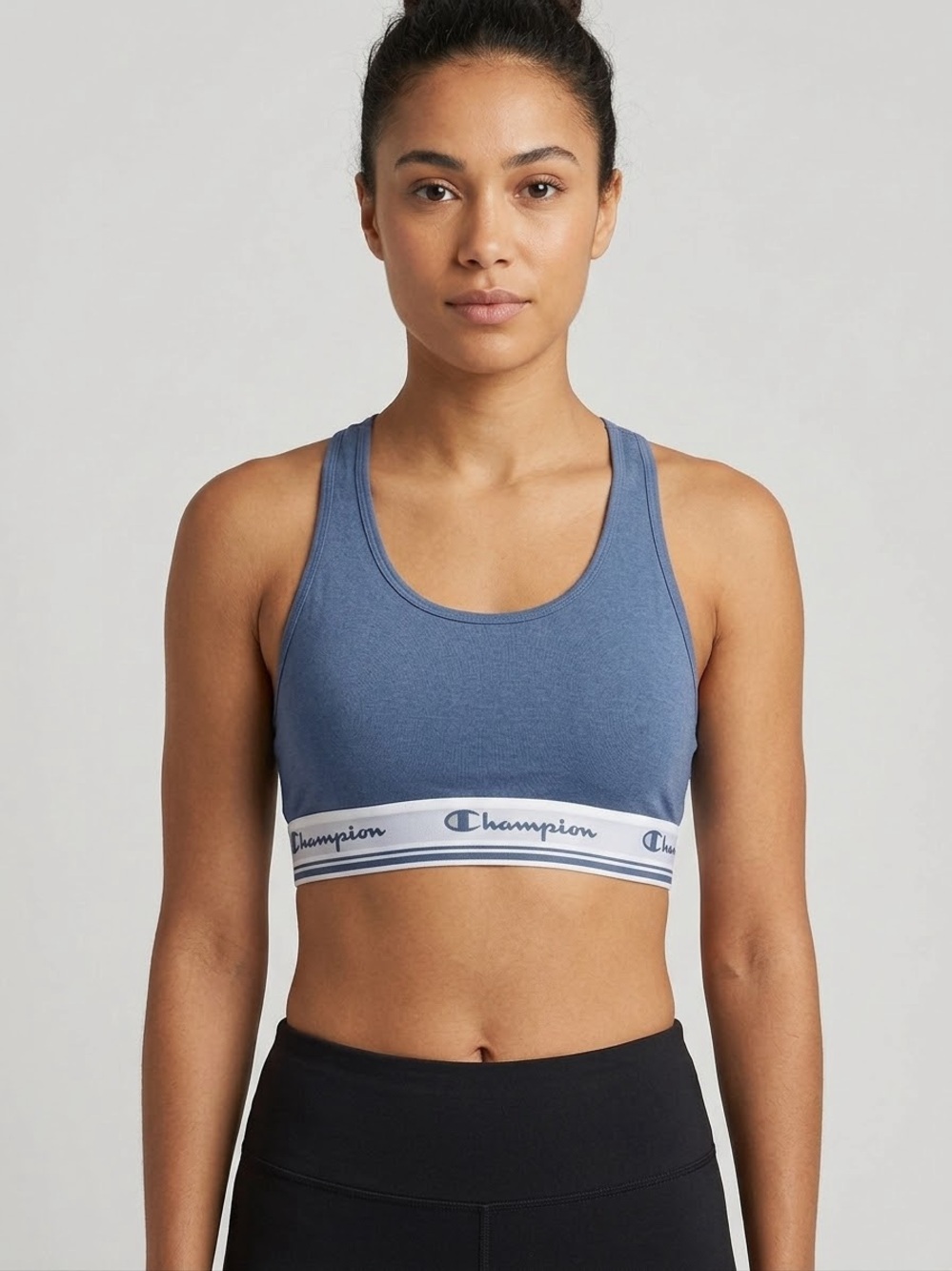Champion Women's Blue Racerback Sports Bra Size L Athletic Top excercise gym